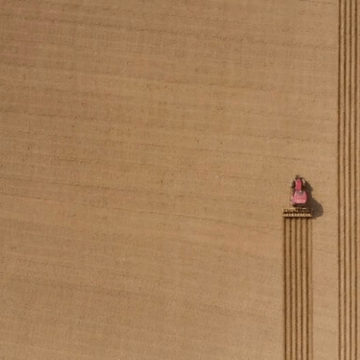 Tractor ploughing a field
