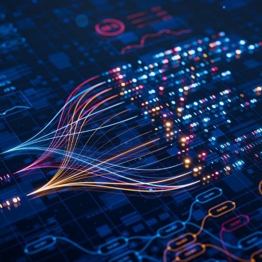 The inside of a computer chip representing AI technology