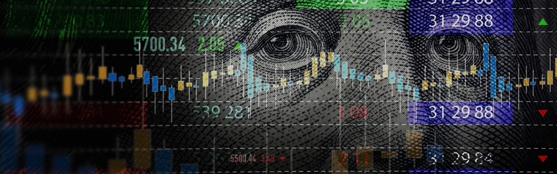 Financial figures over a US dollar