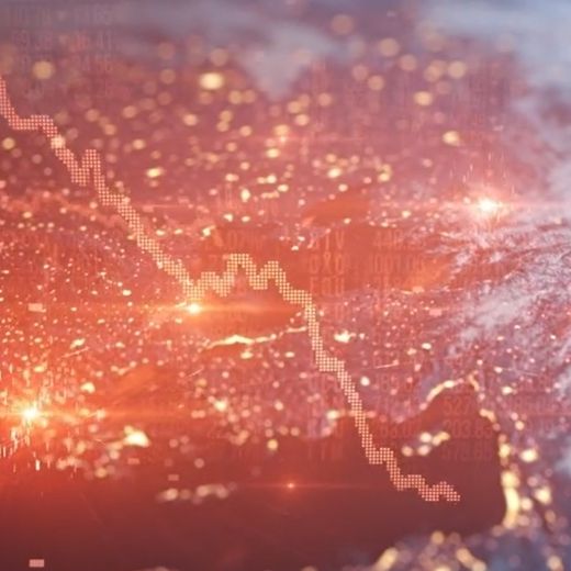 Image of the world with market graphs overlayed