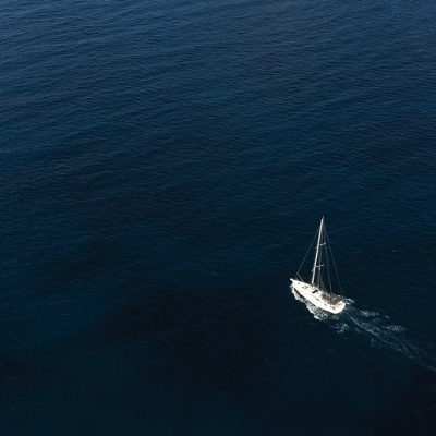 Sail boat sailing on sea