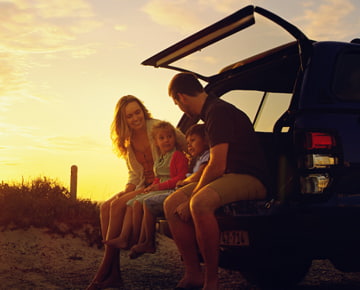 Personal retirement savings account image of a family sitting in their car