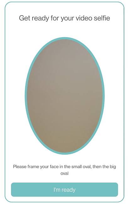 Verification photo screen